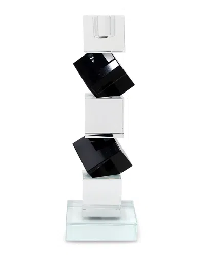Vivience Diagonal Block Crystal Candlestick In Multi