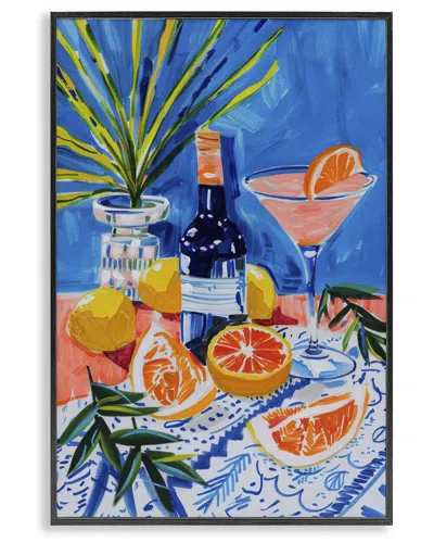 Stupell Industries Wine Bottle & Citrus Framed Giclee Art In Multi