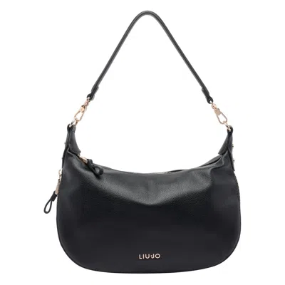 Liu •jo Liu Jo Curved Zip Shoulder Bag In Black