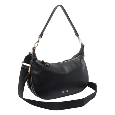Liu •jo Liu Jo Curved Zip Shoulder Bag In Black