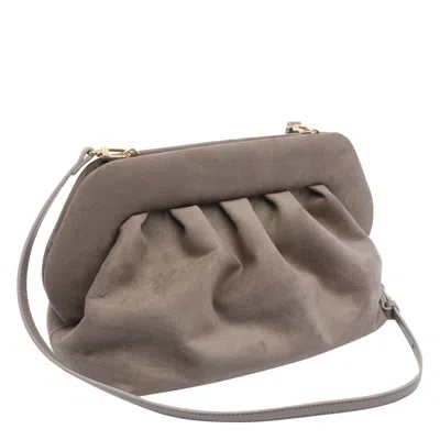 Themoirè Medium Bios Clutch Colour Mud Suede Effect In Gray
