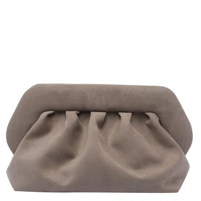 Themoirè Medium Bios Clutch Colour Mud Suede Effect In Gray
