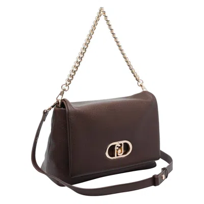 Liu •jo Liu Jo Textured Dark Brown Shoulder Bag In Brown