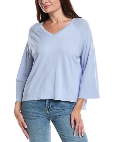 Forte Cashmere Easy Silk & Cashmere-blend Sweater In Blue
