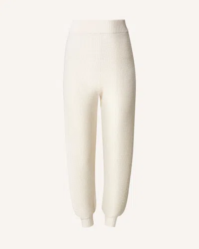 Perfect Moment Crystal Cable-knit Wool Tapered Pants In White