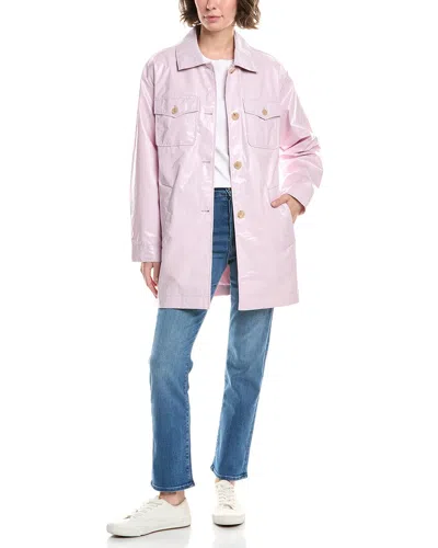 Jane Post Belted Safari Rain Jacket In Pink