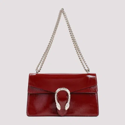 Gucci Structured Flap Shoulder Bag Chain In Red