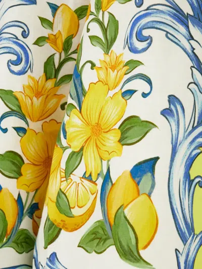 Farm Rio Off-white Sicily Scarf Lenzing Ecovero Euroflax Shirt In Green