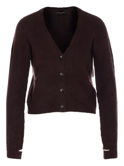 Roberto Collina Knitwear Cardigan With Cut Out Detail In Brown