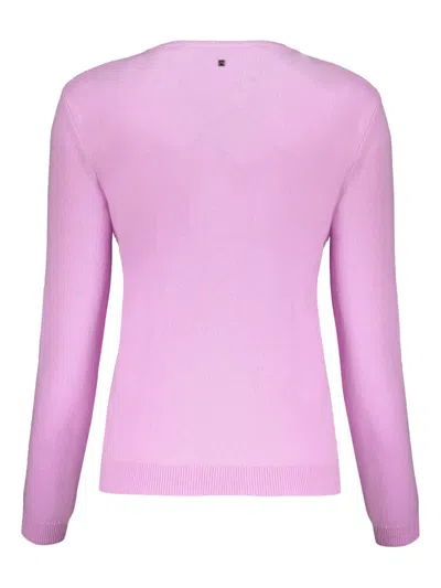Valentino Long Sleeve Crew-neck Sweater In Pink