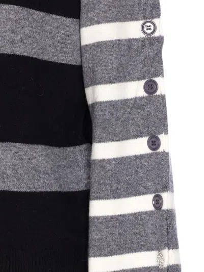 条纹搭扣袖口毛衣