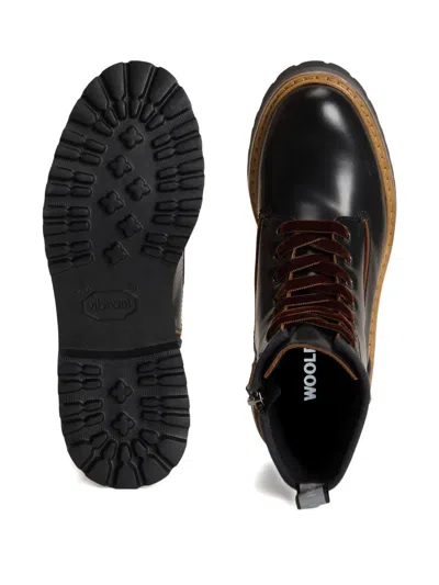 Woolrich Main Lace-up Combat Boots In Black