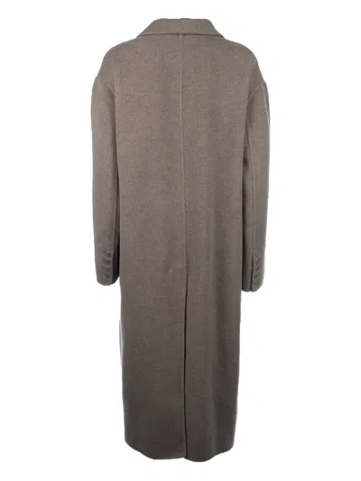 Ermanno Scervino Double-breasted Wool Coat In Brown