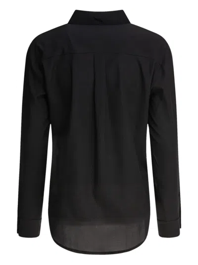 Sleep No More Silk-elastane Blend Long-sleeved Shirt In Black