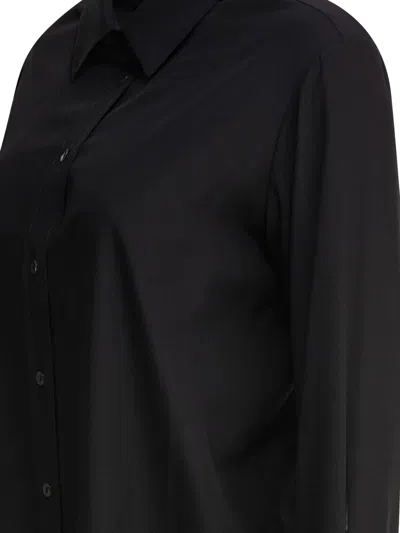Sleep No More Silk-elastane Blend Long-sleeved Shirt In Black