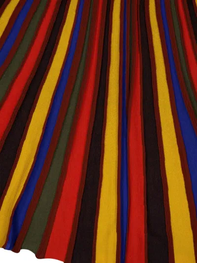 Gabriela Hearst Calypso Pinstripe Knit Midi Dress Burnt Sienna Merino Wool In Burgundy