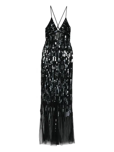 Elisabetta Franchi Sequin-embellishment Maxi Dress In Black