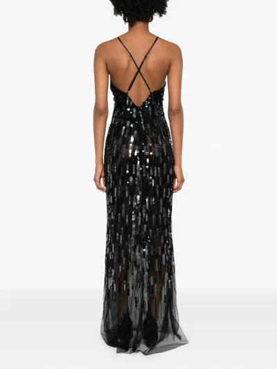 Elisabetta Franchi Sequin-embellishment Maxi Dress In Black