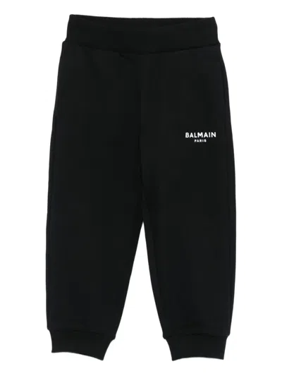 Balmain Logo-embroidered Pants In Black