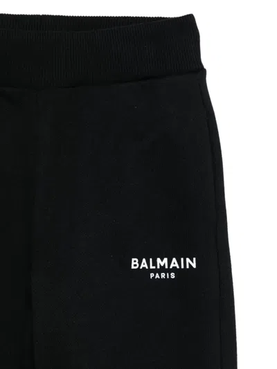 Balmain Logo-embroidered Pants In Black