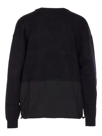 Liu •jo Crew-neck Panelled Sweatshirt In Black