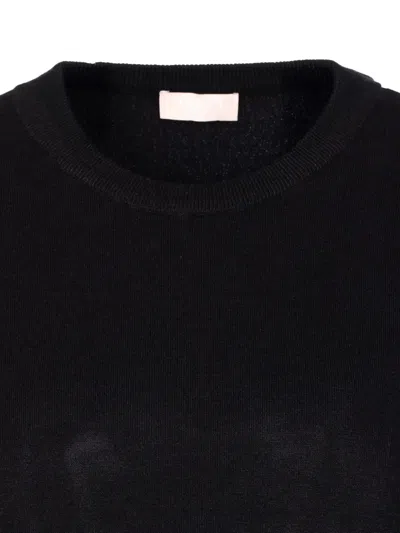 Liu •jo Crew-neck Panelled Sweatshirt In Black