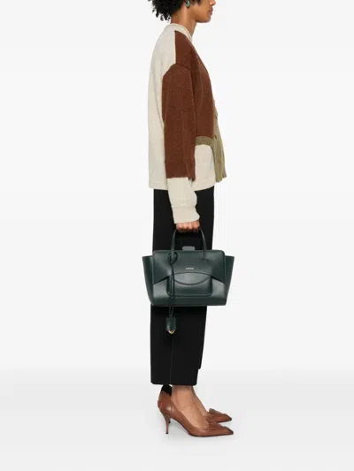 Hidesins Small Leather Tote Bag In Green