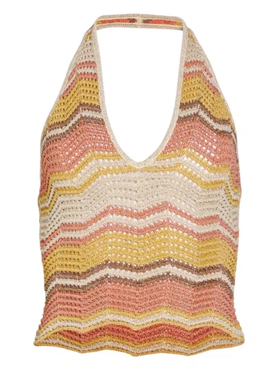 LUZ 钩编针织挂脖上衣