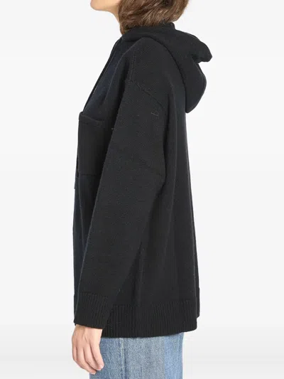 Max Mara Wool And Cashmere Knit Sweatshirt In Black