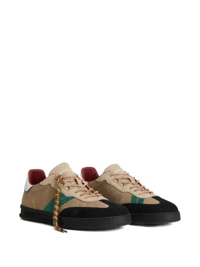 Woolrich Nubuck Low-top Sneaker Contrast Sole In Neutral