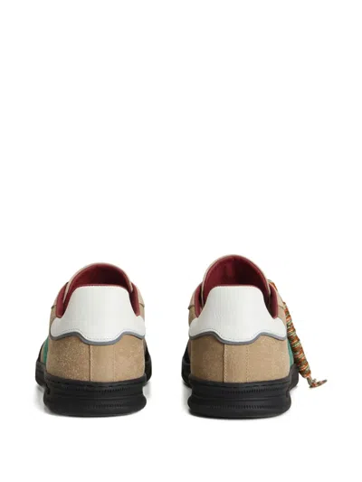 Woolrich Nubuck Low-top Sneaker Contrast Sole In Neutral