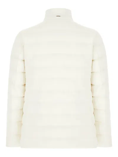 Herno Quilted Jacket With High Collar And Pockets In White