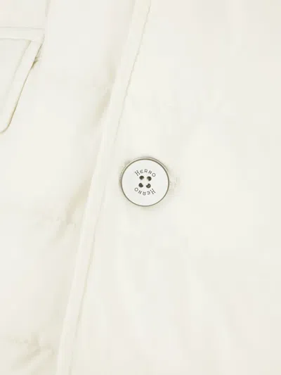 Herno Quilted Jacket With High Collar And Pockets In White