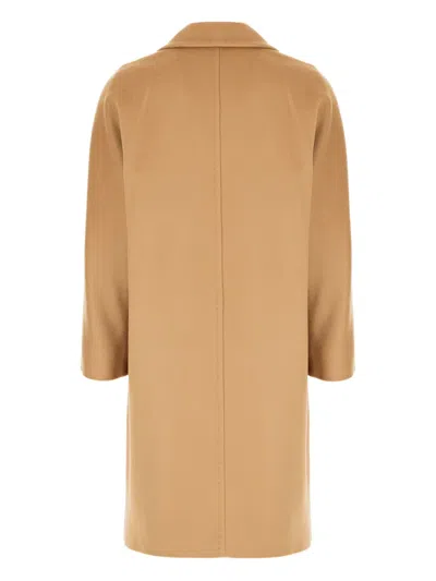 Max Mara Double-breasted Coat In Brown