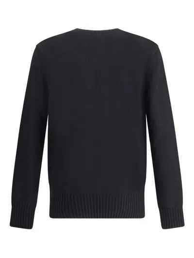 Givenchy Black Crew Neck Sweater With Logo Lettering On The Front In Cotton Man In Gray