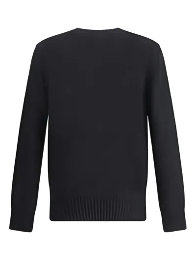 Givenchy Black Crew Neck Sweater With Logo Lettering On The Front In Cotton Man In Gray