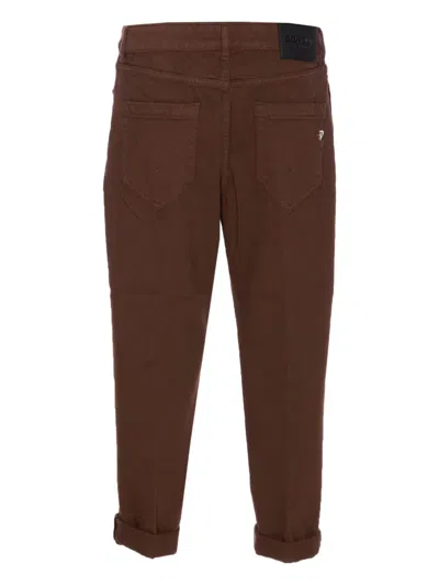Dondup Trousers With Rolled Cuffs And Pockets In Brown