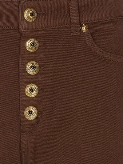Dondup Trousers With Rolled Cuffs And Pockets In Brown