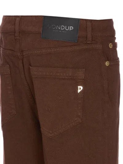 Dondup Trousers With Rolled Cuffs And Pockets In Brown