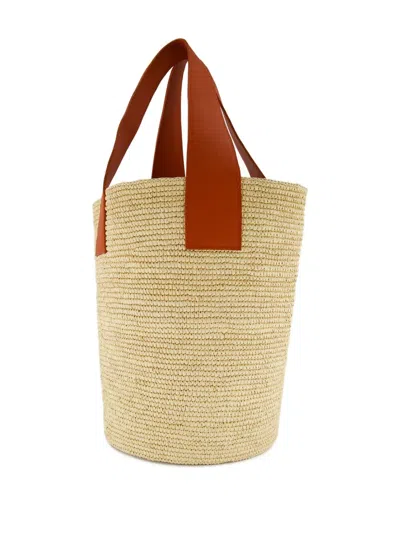 Sensi Studio Double-handle Open-top Bucket Bag In Neutral