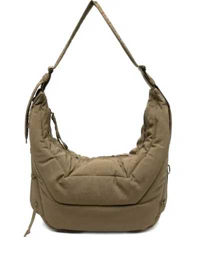 Lemaire Soft Game Small Quilted Recycled Canvas Shoulder Bag In Green