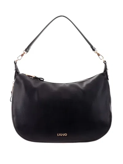 Liu •jo Liu Jo Curved Zip Shoulder Bag In Black