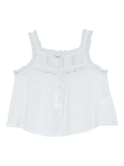 Doen Frill-trimmed Button Top In White