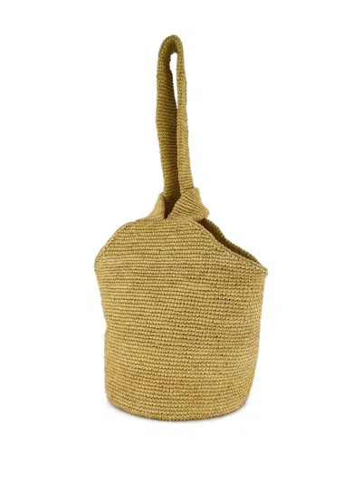 Sensi Studio Straw Pull-through Shoulder Bag In Neutral