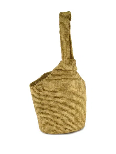 Sensi Studio Straw Pull-through Shoulder Bag In Neutral