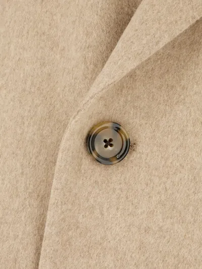 Lardini Double-breasted Wool Coat In Neutral