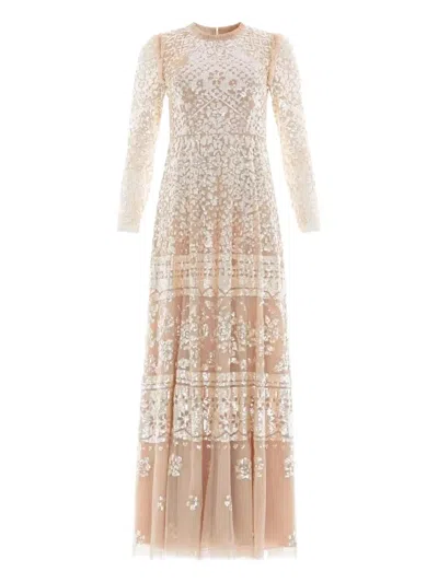 Needle & Thread Aurora Sequin-embellished Tiered Gown In Neutral