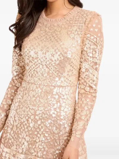 Needle & Thread Aurora Sequin-embellished Tiered Gown In Neutral