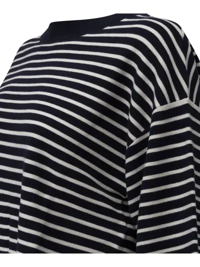 Weekend Max Mara Striped-pattern Crop T-shirt In Multi