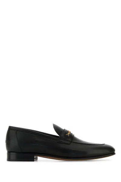 Valentino Garavani Vlogo Signautre Leather Loafers In Black